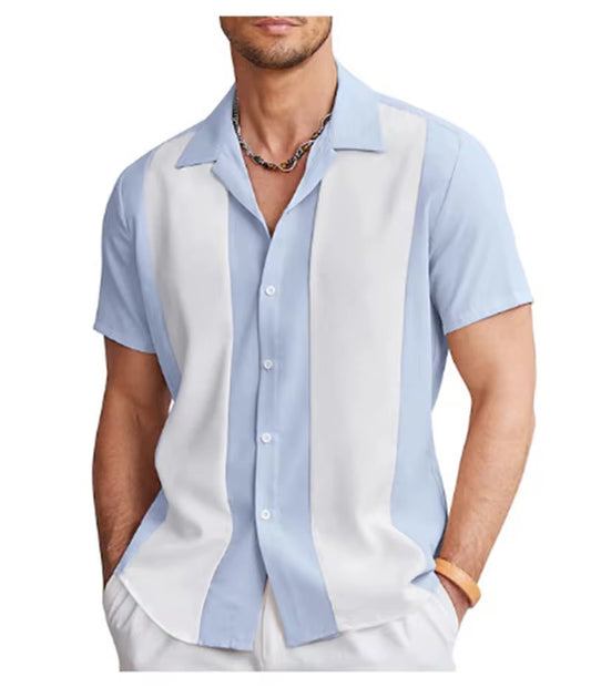 Beach striped shirt short sleeve